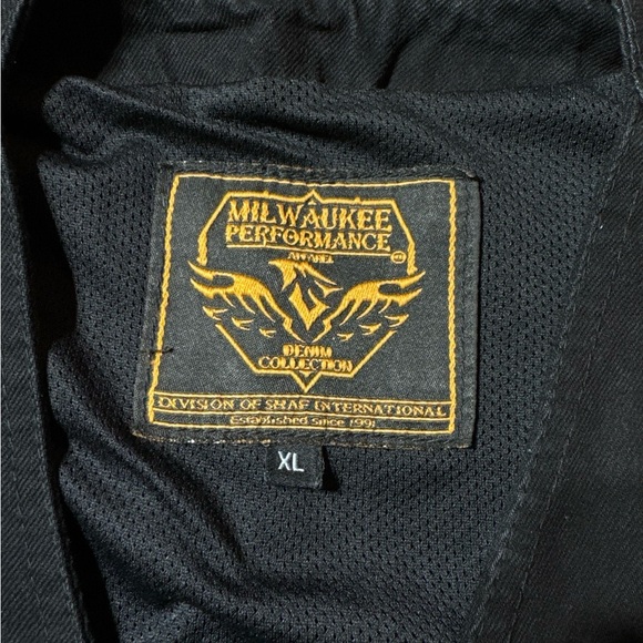 Black Mens Milwaukee Performance Denim Collection Biker Side Tie Snap Vest XL - Picture 4 of 6